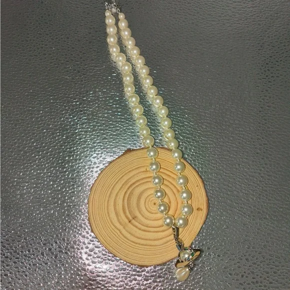 Vivienne Westwood Silver Pendant Pearl Necklace